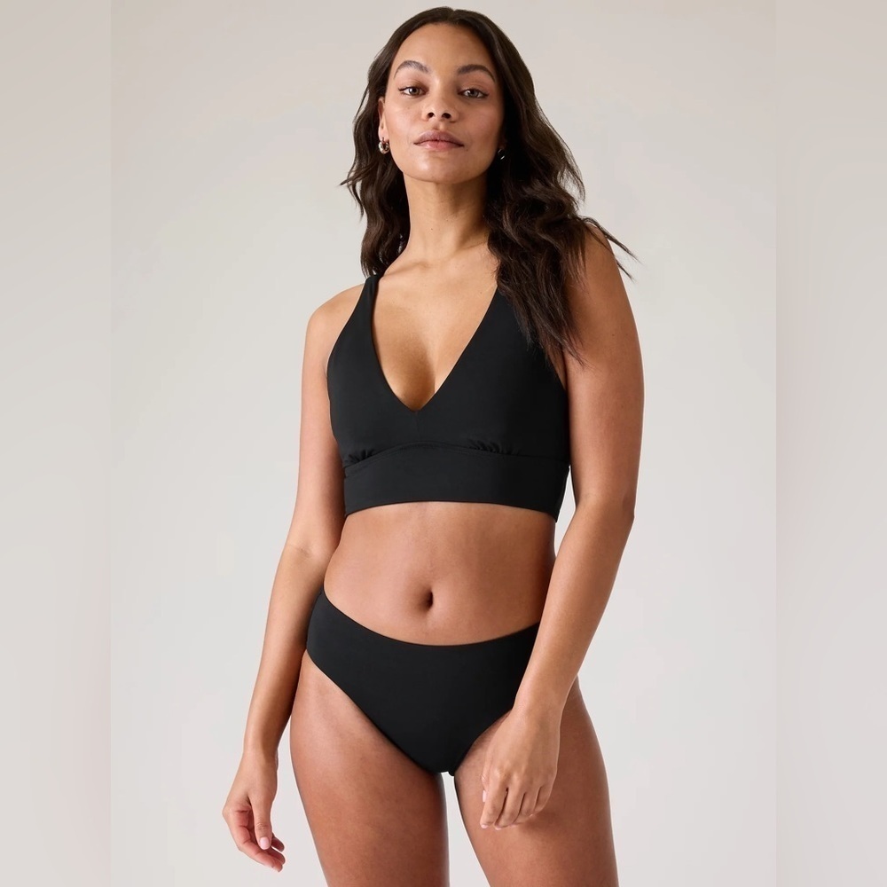 Nwt! Athleta Black Longline Plunge Bikini Top A-C - Multiple Sizes #530867